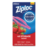 Ziploc® Double Zipper Storage Bags, 1 qt, 1.75 mil, 9.63" x 8.5", Clear, 48/Box (SJN314469BX) Box of 48