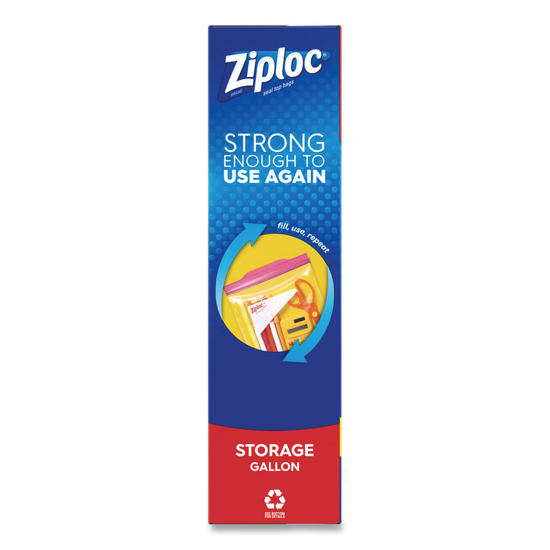 Ziploc® Double Zipper Storage Bags, Triple System Seal, Gallon, 10.56" x 10.75", Clear, 38/Box (SJN383233BX) Box of 38