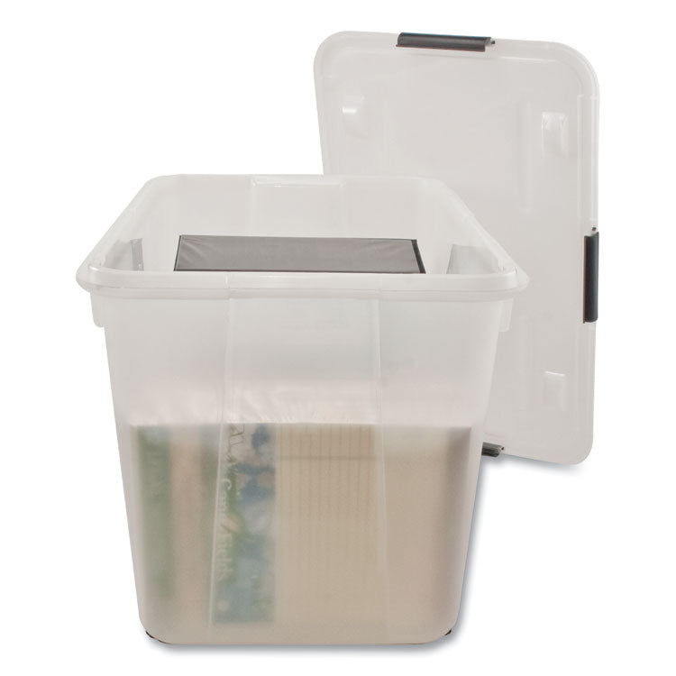 Advantus Rolling 15-Gal. Storage Box, Letter/Legal Files, 23.75" x 15.75" x 15.75", Clear (AVT34009) Each