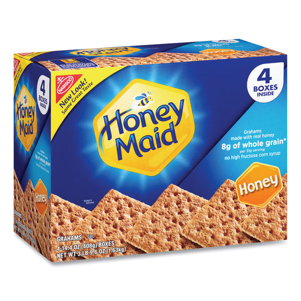 Nabisco® Honey Maid Honey Grahams, 14.4 oz Box, 4 Boxes/Pack, Ships in 1-3 Business Days (GRR22000442)