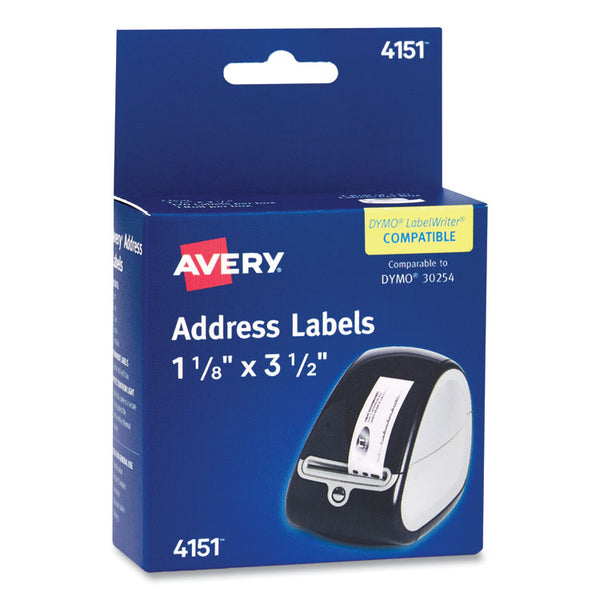 Avery® Thermal Printer Labels, Thermal Printers, 1.13 x 3.5, Clear, 120/Roll, 1 Roll/Pack (AVE04151)