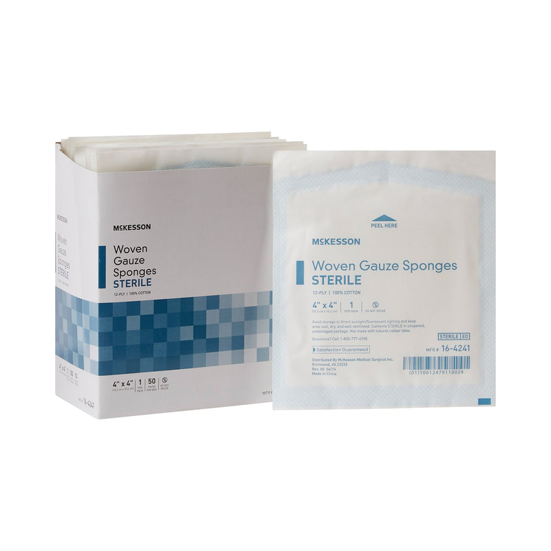 McKesson Gauze Sponge 4 X 4 Inch 12-Ply Sterile 1 per Pack (446027_PK) 1/PK