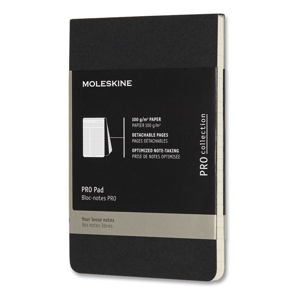 Moleskine® PRO Pad, Meeting-Minutes/Notes Format, Black Cover, 96 Ivory 3.5 x 5.5 Sheets (HBG620909)