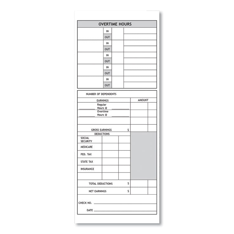Pyramid Technologies Time Clock Cards for Pyramid Technologies 1000/2000, Two Sides, 3.5 x 9, 100/Pack (PTI33111) Pack of 10