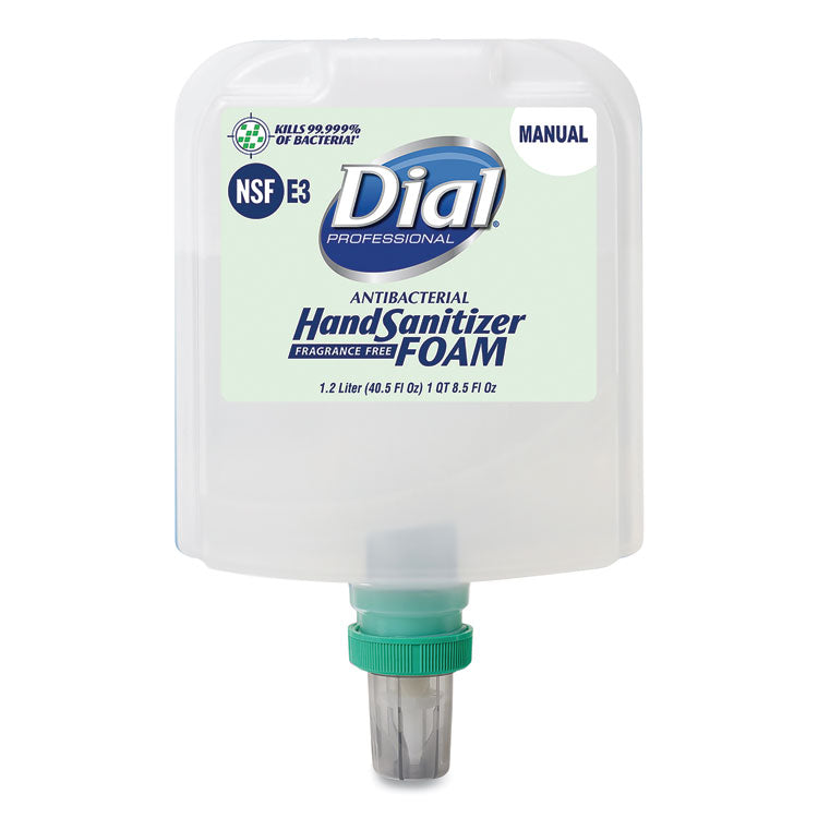 Dial® Professional Antibacterial Foaming Hand Sanitizer Refill for Dial 1700 Dispenser, 1.2 L Refill, Fragrance-Free, 3/Carton (DIA19717) Case of 3