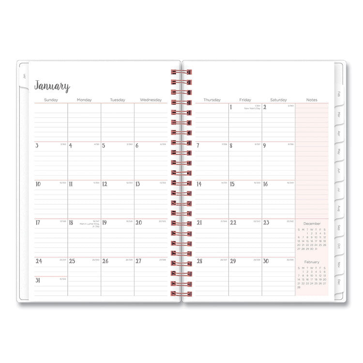Blue Sky® Joselyn Weekly/Monthly Planner, Floral Artwork, 8 x 5, Pink/Peach/Black Cover, 12-Month (Jan to Dec): 2026 (BLS110396) Each