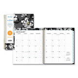 Baccara Dark Monthly Planner, Floral Artwork, 10 x 8, Gray/Black/Gold Cover, 12-Month (Jan to Dec): 2025 (BLS110216) Each