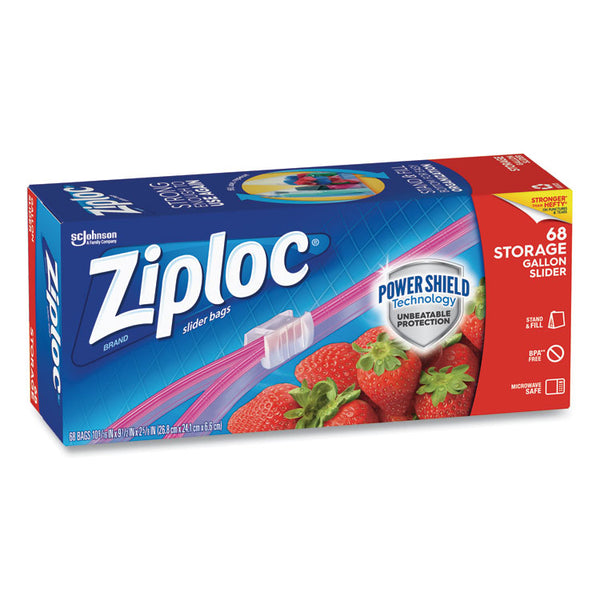 Ziploc® Slider Storage Bags, 1 gal, 9.5" x 10.56", Clear, 9/Carton (SJN316489)