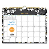 Baccara Dark Wall Calendar, Floral Artwork, 11 x 8.75, White/Black/Gold Sheets, 12-Month (Jan to Dec): 2025 (BLS116052) Each