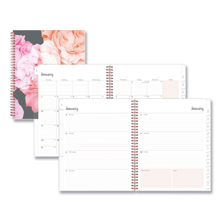 Blue Sky® Joselyn Weekly/Monthly Planner, Floral Artwork, 11 x 8.5, Pink/Peach/Black Cover, 12-Month (Jan to Dec): 2026 (BLS110394) Each