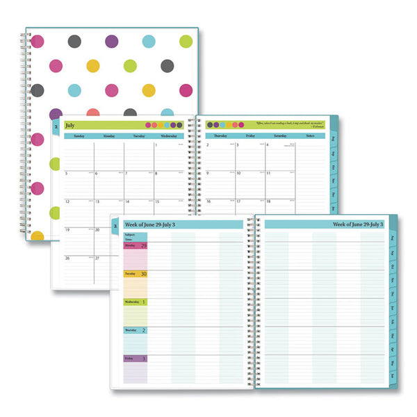 Teacher Dots CYO Cover Weekly/Monthly Lesson Planner, 2024 to 2025, Nine Classes, Multicolor Cover, (144) 11 x 8.5 Pages (BLS100330) Each