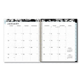 Baccara Dark Monthly Planner, Floral Artwork, 10 x 8, Gray/Black/Gold Cover, 12-Month (Jan to Dec): 2025 (BLS110216) Each