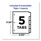 Avery® Big Tab Insertable Two-Pocket Plastic Dividers, 5-Tab, 11.13 x 9.25, Assorted, 1 Set (AVE11982)