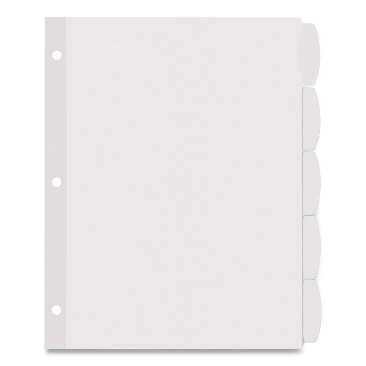 Avery® Big Tab Printable White Label Tab Dividers, 5-Tab, 11 x 8.5, White, 4 Sets (AVE14432)