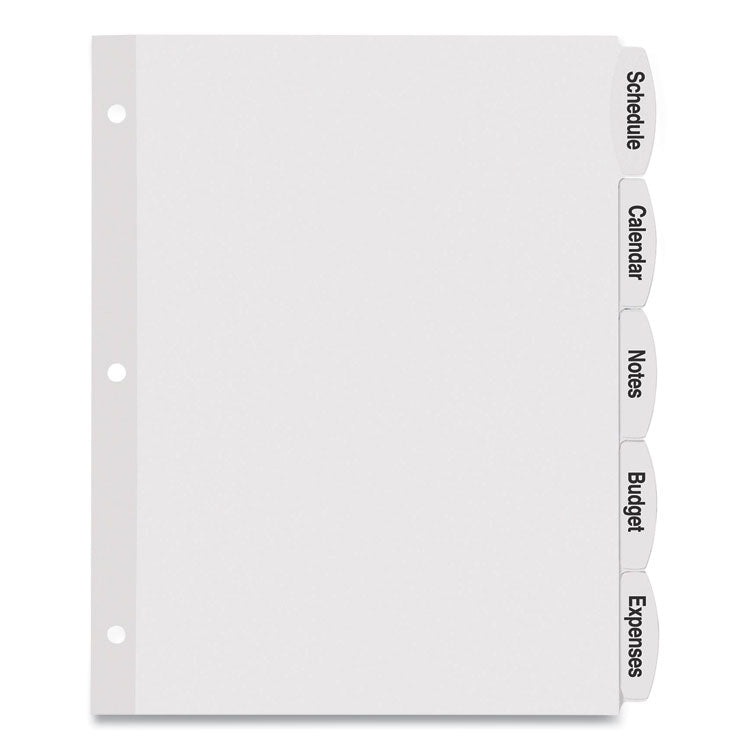 Avery® Big Tab Printable White Label Tab Dividers, 5-Tab, 11 x 8.5, White, 4 Sets (AVE14432)