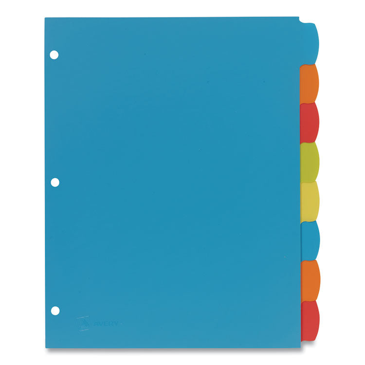 Avery® Big Tab Write and Erase Durable Plastic Dividers, 8-Tab, 11 x 8.5, Assorted, 1 Set (AVE16130)