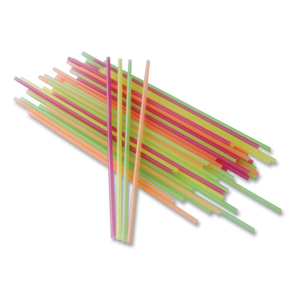 Berkley Square Neon Sip Sticks, 5.5" Polypropylene, Assorted, 1,000/Pack (BSQ1241202)