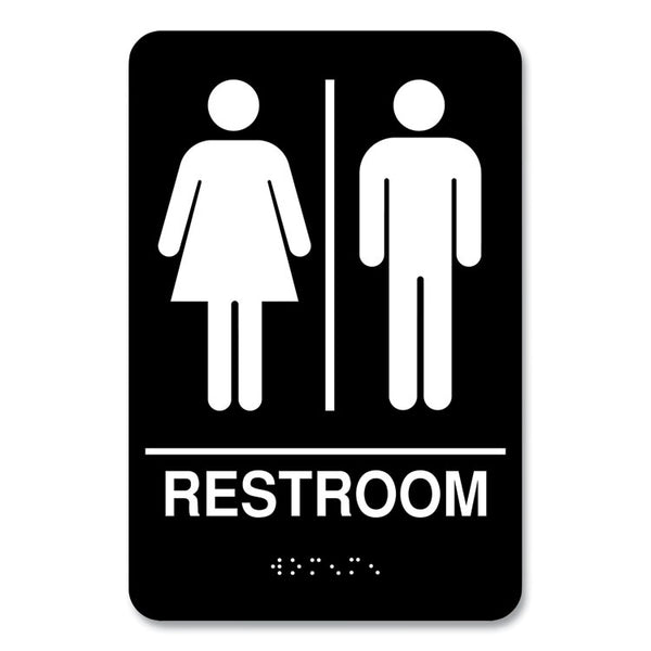 COSCO Indoor Restroom Door Sign, Unixex 5.5 x 8.5, Black/White (CSC098096)
