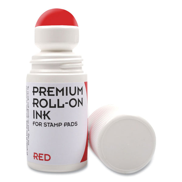 COSCO Premium Roll-On Ink, 2 oz, Red (CSC030260)
