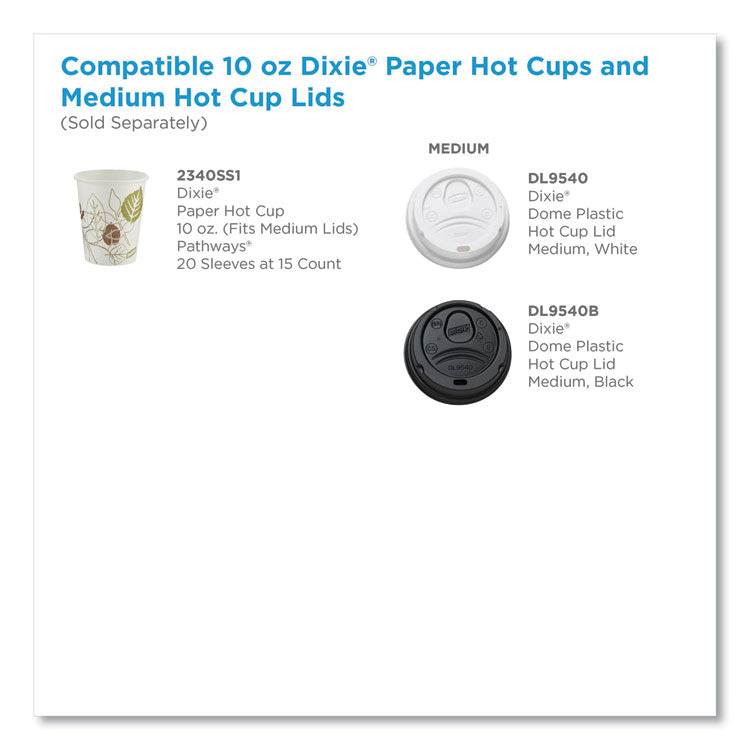 Dixie® Pathways Paper Hot Cups, 10 oz, 15/Sleeve, 20 Sleeves/Carton (DXE2340SS1) Case of 300