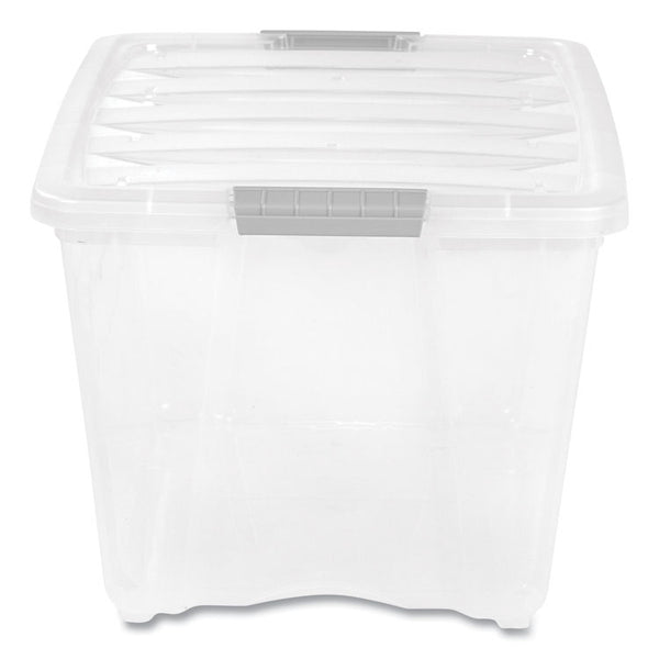 IRIS Stack and Pull Latching Flat Lid Storage Box, 13.5 gal, 22" x 16.5" x 13.03", Clear (IRS100243) Each