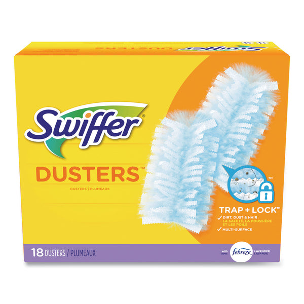 Swiffer Dusters Refill, Dust Lock Fiber, Lavender Scent, Light Blue, 18/Box (PGC99037) Box of 100