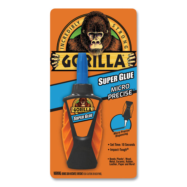 Gorilla® Super Glue Micro Precise, 0.19 oz, Dries Clear, 4/Carton (GOR102862CT)