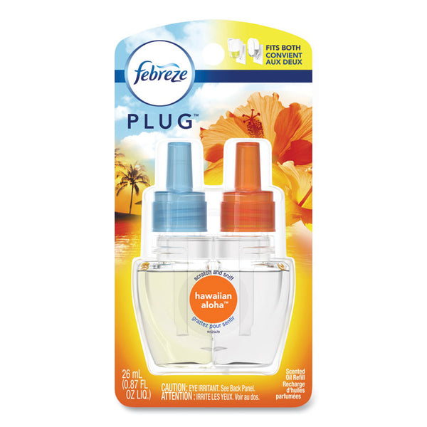 Febreze® PLUG Air Freshener Refills, Hawaiian Aloha, 0.87 oz Refill, 2/Pack (PGC74918)