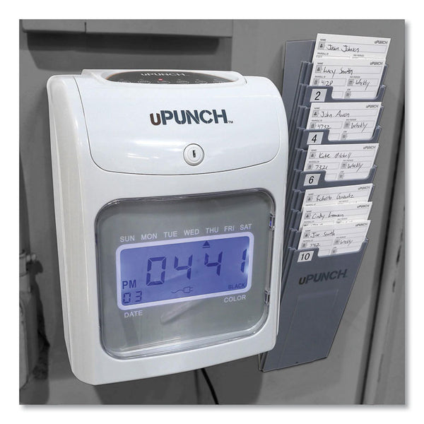 uPunch™ UB2000 Electronic Calculating Time Clock Bundle, LCD Display, Gray (PPZUB2000) Each