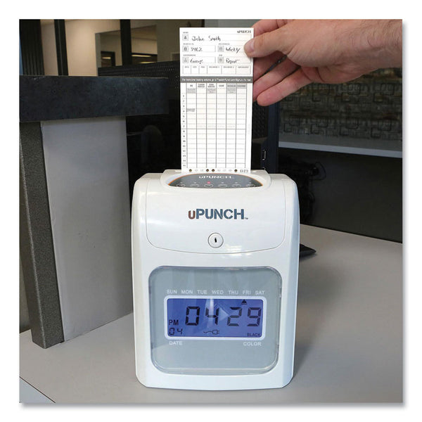 uPunch™ UB2000 Electronic Calculating Time Clock Bundle, LCD Display, Gray (PPZUB2000) Each