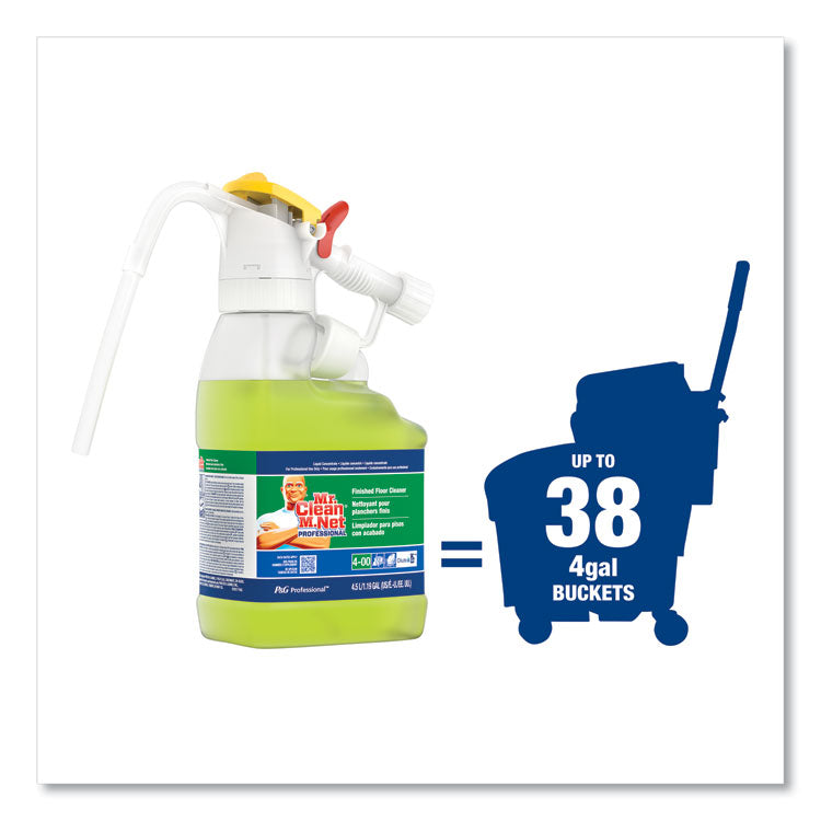 P&G Professional™ Dilute 2 Go, Mr Clean Finished Floor Cleaner, Lemon Scent, 4.5 L Jug, 1/Carton (PGC72000) Each