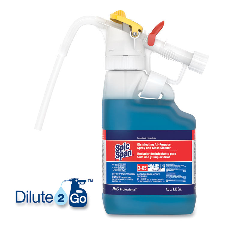 P&G Professional™ Dilute 2 Go, Spic and Span Disinfecting All-Purpose Spray and Glass Cleaner, Fresh Scent, , 4.5 L Jug, 1/Carton (PGC72001)