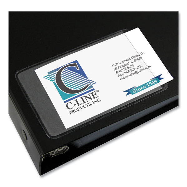 C-Line® Self-Adhesive Business Card Holders, Side Load, 2 x 3.5, Clear, 10/Pack (CLI70238)