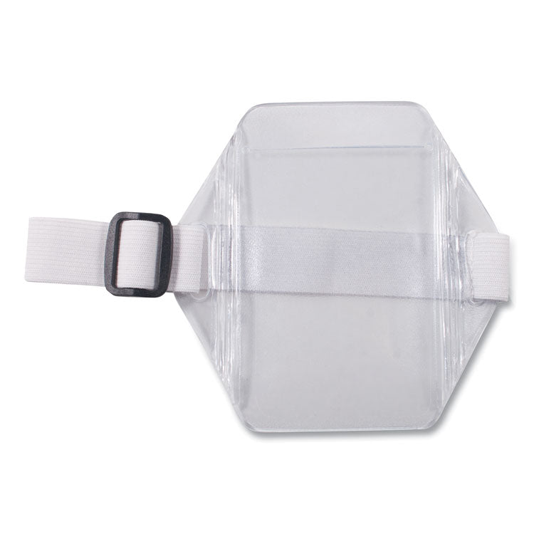 Advantus Arm Badge Holders, Vertical, Textured Clear 5" x 5" Holder, 2.5" x 4" Insert, 12/Pack (AVT75649) Box of 12
