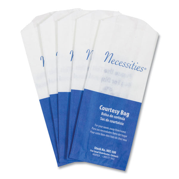 HOSPECO® Feminine Hygiene Convenience Disposal Bag, 3" x 7.75", White, 500/Carton (HOSNEC500)