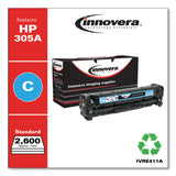 Innovera® Remanufactured Cyan Toner, Replacement for 305A (CE411A), 2,600 Page-Yield (IVRE411A) Each