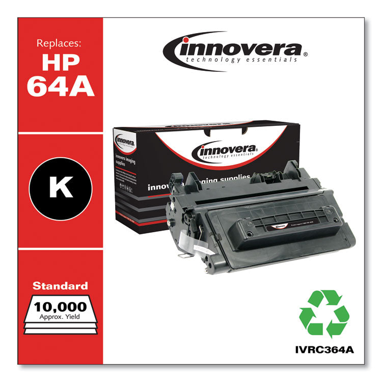 Innovera® Remanufactured Black Toner, Replacement for 64A (CC364A), 10,000 Page-Yield (IVRC364A) Each