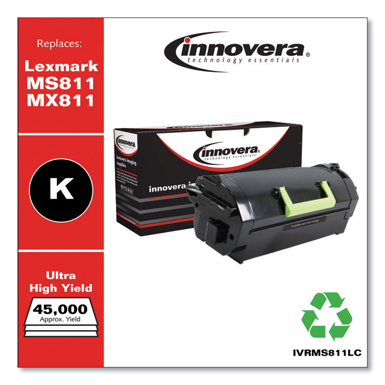 Innovera® Remanufactured Black Ultra High-Yield Toner, Replacement for MS811/MX811, 45,000 Page-Yield, Ships in 1-3 Business Days (IVRMS811LC) Each