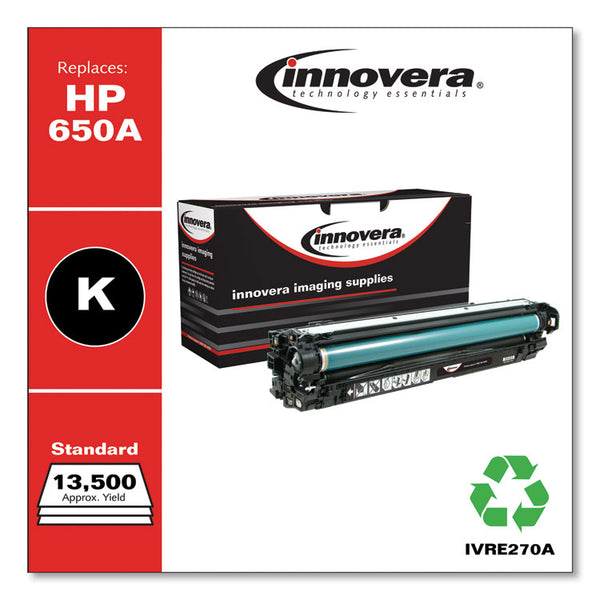 Innovera® Remanufactured Black Toner, Replacement for 650A (CE270A), 13,500 Page-Yield, Ships in 1-3 Business Days (IVRE270A) Each