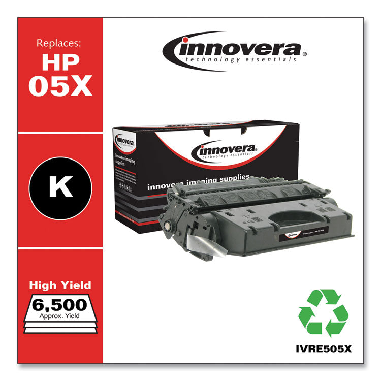 Innovera® Remanufactured Black High-Yield Toner, Replacement for 05X (CE505X), 6,500 Page-Yield (IVRE505X) Each