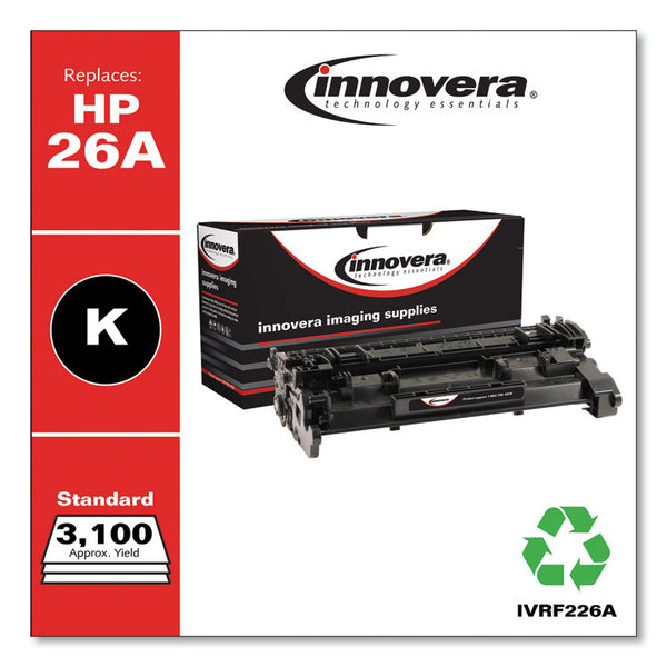 Innovera® Remanufactured Black Toner, Replacement for 26A (CF226A), 3,100 Page-Yield (IVRF226A)