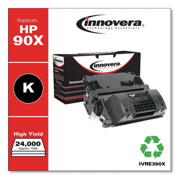 Innovera® Remanufactured Black High-Yield Toner, Replacement for 90X (CE390X), 24,000 Page-Yield (IVRE390X) Each