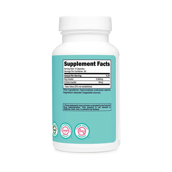 nutricost® Dietary Supplement MYO + D Chiro Inositol 500 mg Strength Capsule 120 Per Bottle (1270277_BT) 1/BT