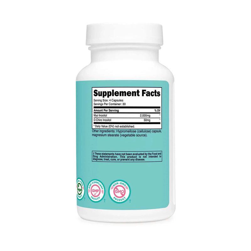 nutricost® Dietary Supplement MYO + D Chiro Inositol 500 mg Strength Capsule 120 Per Bottle (1270277_BT) 1/BT