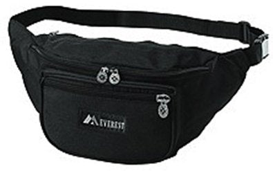 Everest Trading Corp Fanny Pack Black Polyester 13.5 X 5.5 X 3.5 Inch (734623_EA) 1/EA