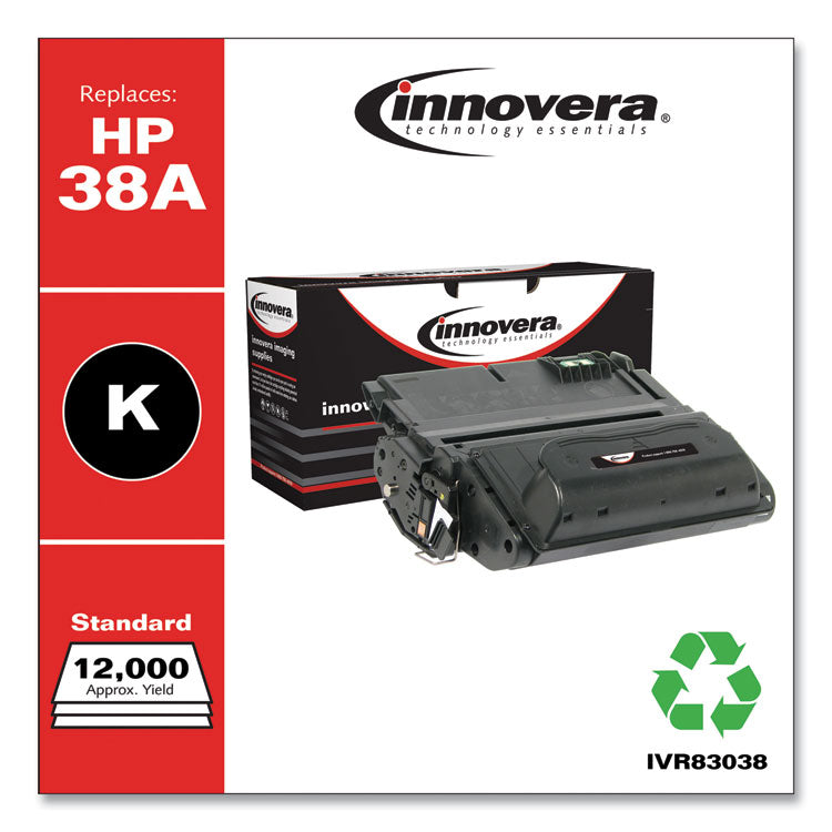 Innovera® Remanufactured Black Toner, Replacement for 38A (Q1338A), 12,000 Page-Yield (IVR83038) Each