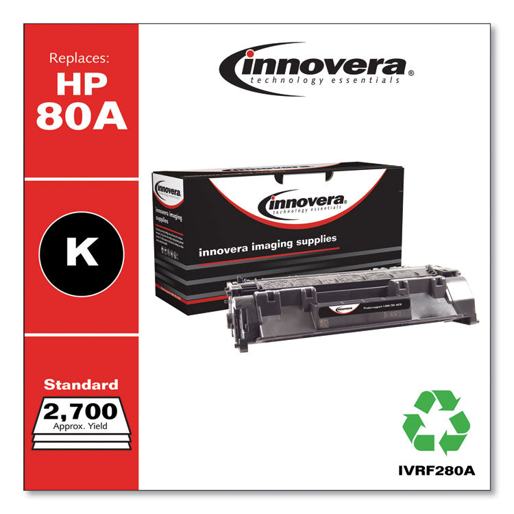 Innovera® Remanufactured Black Toner, Replacement for 80A (CF280A), 2,700 Page-Yield (IVRF280A)