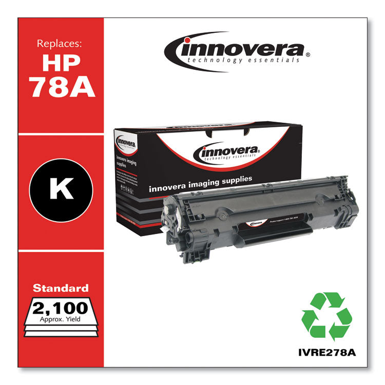 Innovera® Remanufactured Black Toner, Replacement for 78A (CE278A), 2,100 Page-Yield (IVRE278A) Each