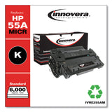 Innovera® Remanufactured Black MICR Toner, Replacement for 55AM (CE255AM), 6,000 Page-Yield (IVRE255AM) Each