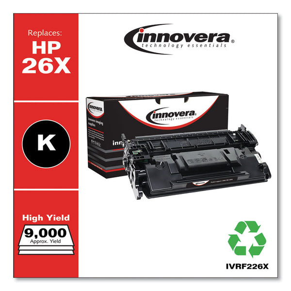 Innovera® Remanufactured Black High-Yield Toner, Replacement for 26X (CF226X), 9,000 Page-Yield (IVRF226X) Each